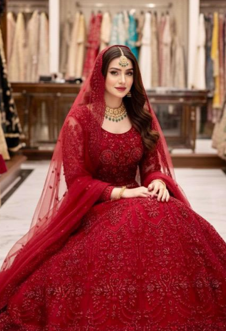 Red Rose Party Wear Dress