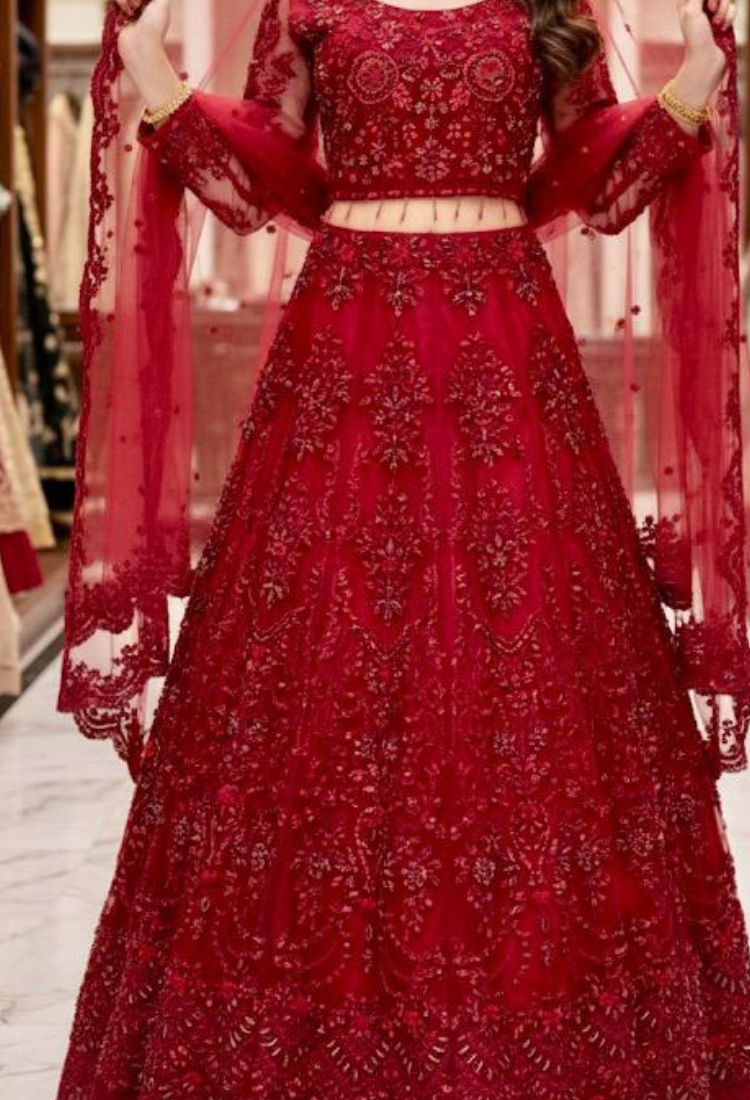 Red Rose Party Wear Dress