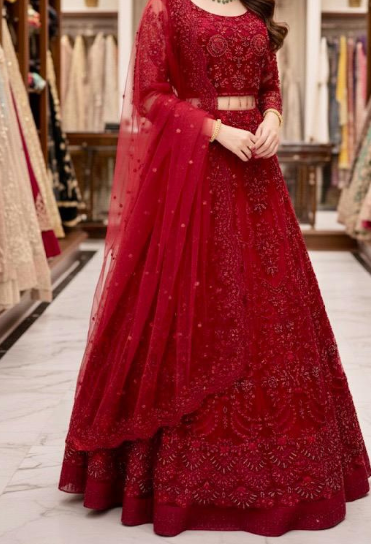 Red Rose Party Wear Dress